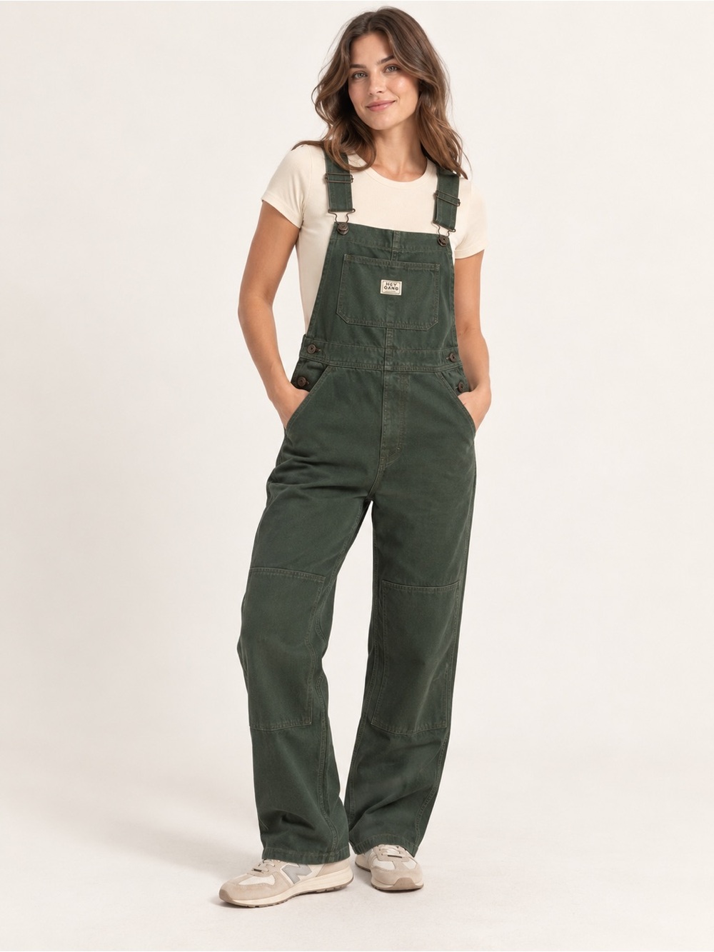 HEY GANG Dark Green Workwear Cotton Canvas Overalls Size XXS